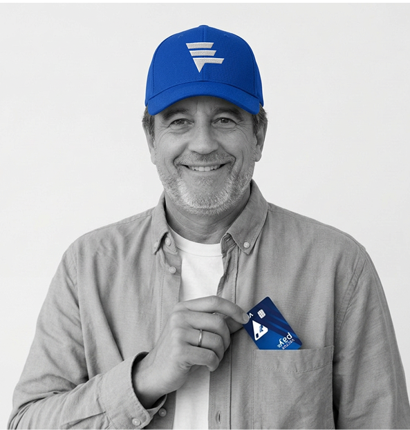 Homem com cartão VBS